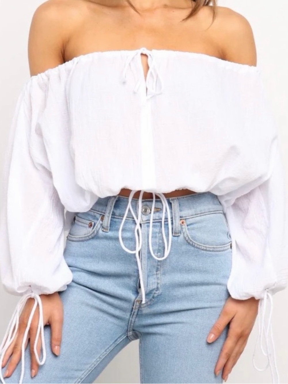Petal & Pup Light Sage Peasant Blouse with Tie Neck